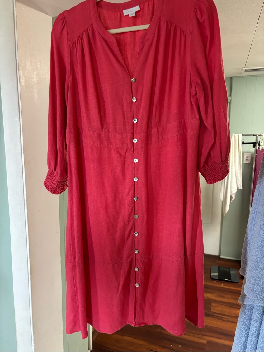 J. Jill Coral pink Button-Front Dress size small